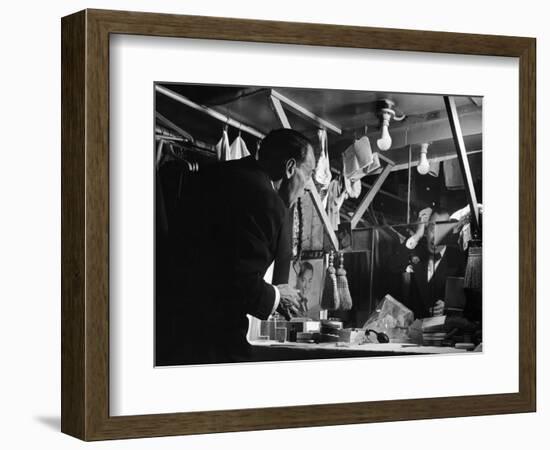 1947: Comedian Joe E. Lewis Backstage at the Copacabana Nightclub in Nyc-Gjon Mili-Framed Photographic Print