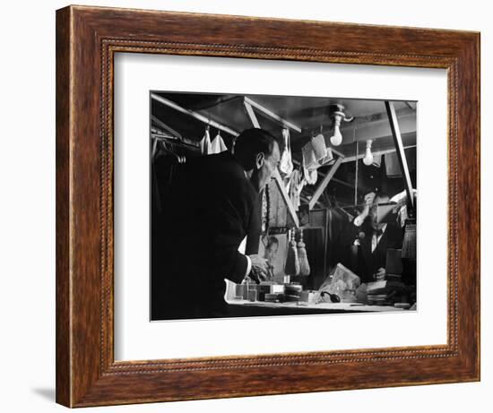 1947: Comedian Joe E. Lewis Backstage at the Copacabana Nightclub in Nyc-Gjon Mili-Framed Photographic Print