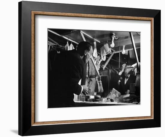 1947: Comedian Joe E. Lewis Backstage at the Copacabana Nightclub in Nyc-Gjon Mili-Framed Photographic Print