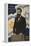 1947 Poster Showing Theodor Herzl with the Flags of Israel and the Zionist Congress-null-Framed Stretched Canvas