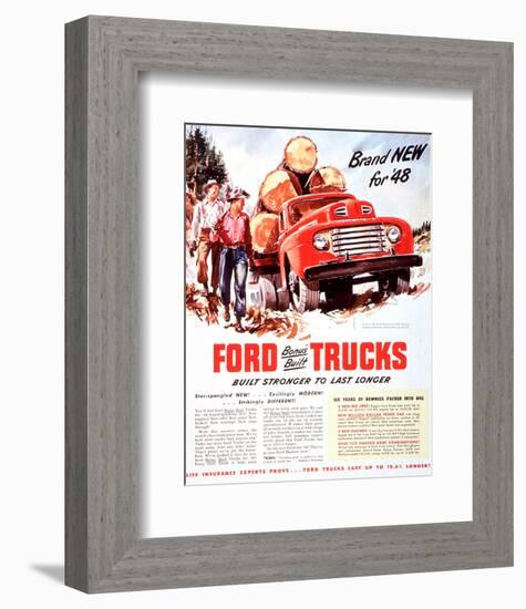 1948 Ford Truck-Built Stronger-null-Framed Premium Giclee Print