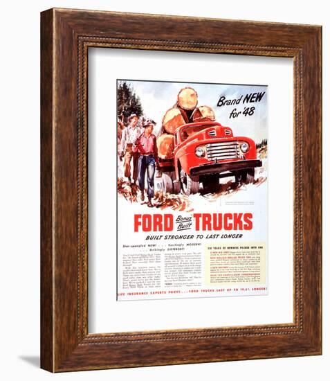 1948 Ford Truck-Built Stronger-null-Framed Art Print