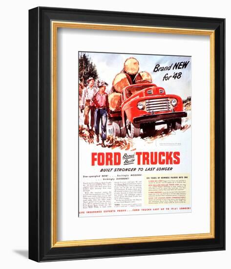 1948 Ford Truck-Built Stronger-null-Framed Art Print