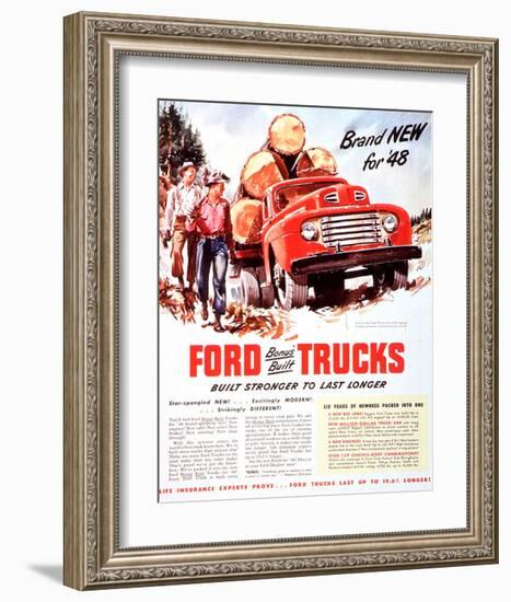 1948 Ford Truck-Built Stronger-null-Framed Art Print