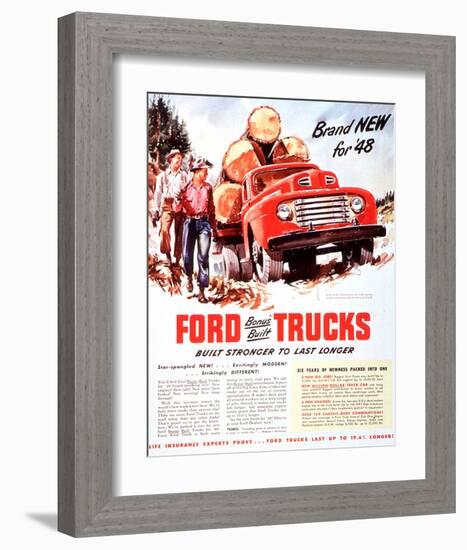 1948 Ford Truck-Built Stronger-null-Framed Art Print