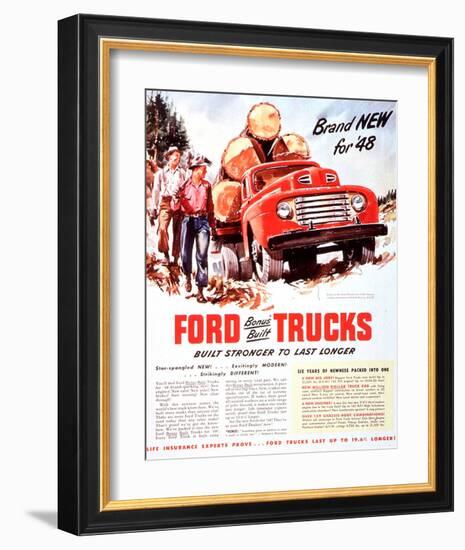 1948 Ford Truck-Built Stronger-null-Framed Art Print