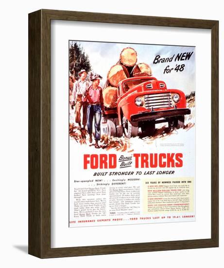 1948 Ford Truck-Built Stronger-null-Framed Art Print