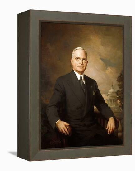 1948 Portrait of Harry Truman Painted by Greta Kempton-null-Framed Stretched Canvas