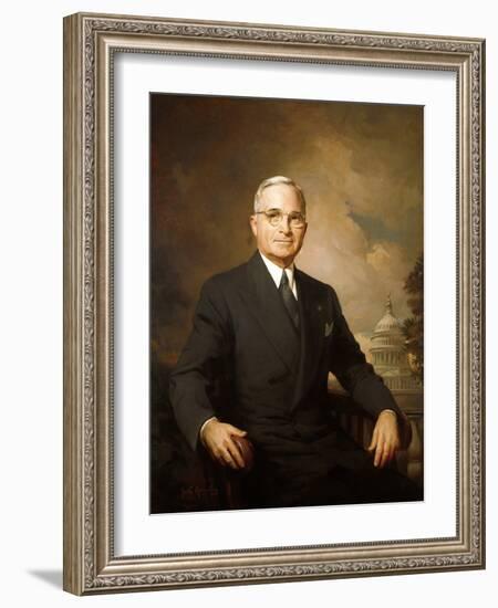 1948 Portrait of Harry Truman Painted by Greta Kempton-null-Framed Photo