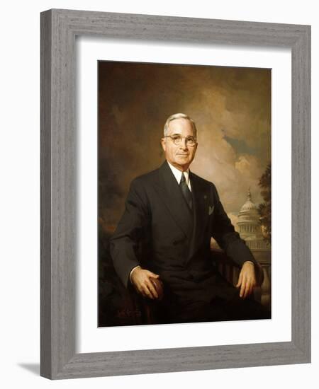 1948 Portrait of Harry Truman Painted by Greta Kempton-null-Framed Photo