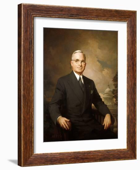 1948 Portrait of Harry Truman Painted by Greta Kempton-null-Framed Photo