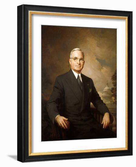 1948 Portrait of Harry Truman Painted by Greta Kempton-null-Framed Photo