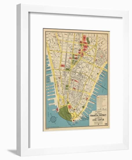 1949, Financial District and Manhattan Civic Center, New York, United States-null-Framed Premium Giclee Print