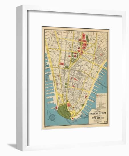 1949, Financial District and Manhattan Civic Center, New York, United States-null-Framed Giclee Print