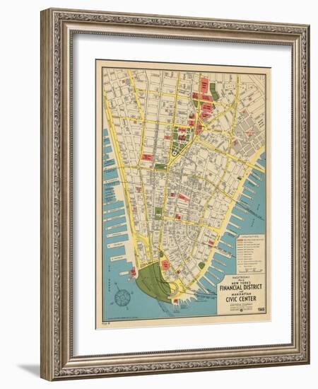 1949, Financial District and Manhattan Civic Center, New York, United States-null-Framed Giclee Print