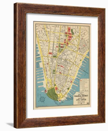 1949, Financial District and Manhattan Civic Center, New York, United States-null-Framed Giclee Print