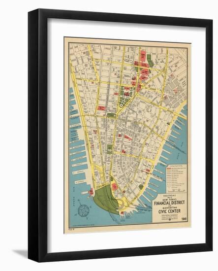 1949, Financial District and Manhattan Civic Center, New York, United States-null-Framed Giclee Print