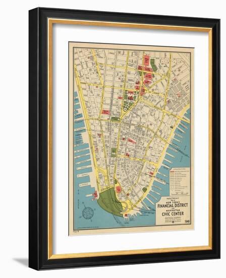 1949, Financial District and Manhattan Civic Center, New York, United States-null-Framed Giclee Print