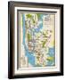 1949, New York Subway Map, New York, United States-null-Framed Giclee Print