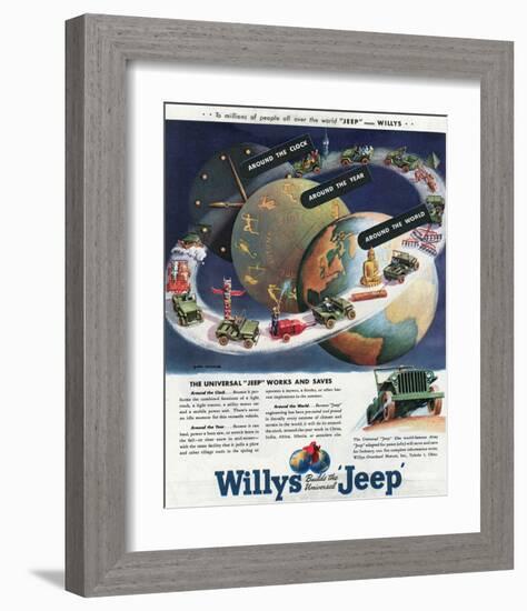 1949 Willys-The Universal Jeep-null-Framed Art Print