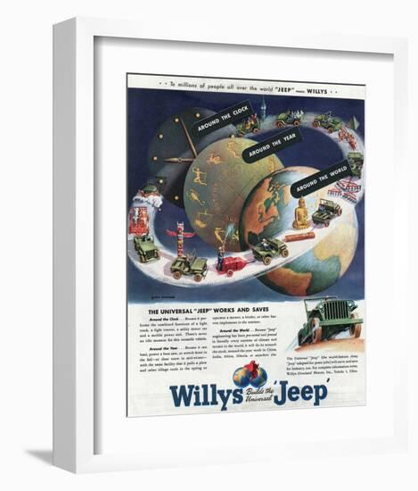 1949 Willys-The Universal Jeep-null-Framed Art Print