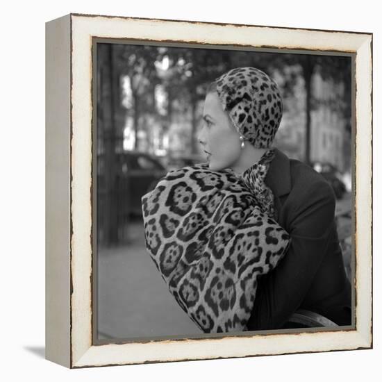 1949: Woman in Fur Fashion in New York City-Gordon Parks-Framed Premier Image Canvas