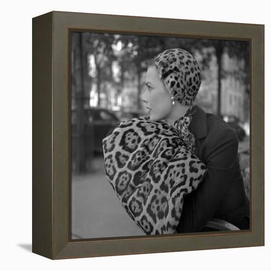 1949: Woman in Fur Fashion in New York City-Gordon Parks-Framed Premier Image Canvas