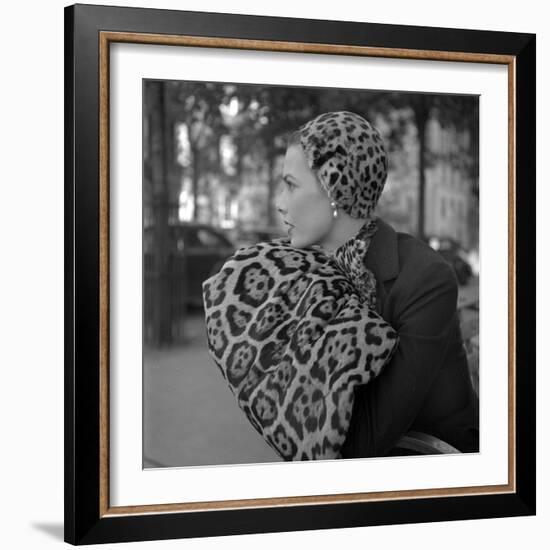 1949: Woman in Fur Fashion in New York City-Gordon Parks-Framed Photographic Print