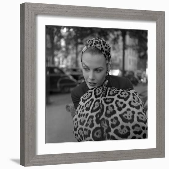 1949: Woman in Fur Fashion in New York City-Gordon Parks-Framed Photographic Print