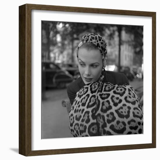 1949: Woman in Fur Fashion in New York City-Gordon Parks-Framed Photographic Print