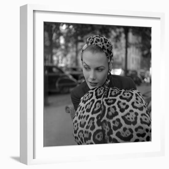 1949: Woman in Fur Fashion in New York City-Gordon Parks-Framed Photographic Print