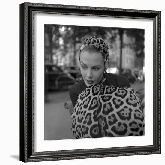 1949: Woman in Fur Fashion in New York City-Gordon Parks-Framed Photographic Print