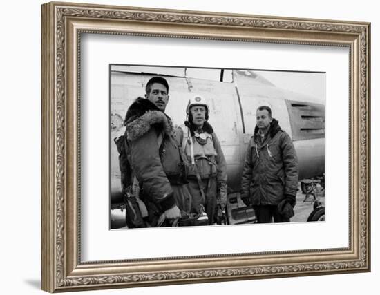 1950: F-86 Sabre Jet Pilots. in Center Is Colonial John C. Meyer-John Dominis-Framed Photographic Print