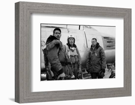 1950: F-86 Sabre Jet Pilots. in Center Is Colonial John C. Meyer-John Dominis-Framed Photographic Print