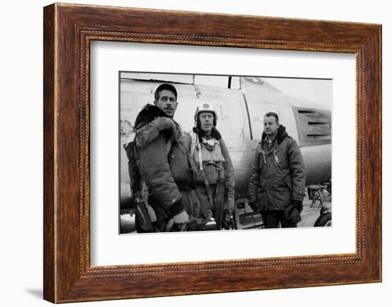 1950: F-86 Sabre Jet Pilots. in Center Is Colonial John C. Meyer-John Dominis-Framed Photographic Print