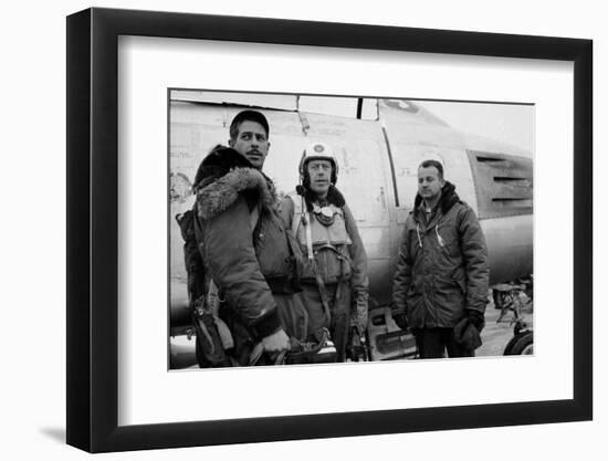 1950: F-86 Sabre Jet Pilots. in Center Is Colonial John C. Meyer-John Dominis-Framed Photographic Print