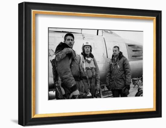 1950: F-86 Sabre Jet Pilots. in Center Is Colonial John C. Meyer-John Dominis-Framed Photographic Print