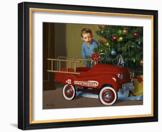 1950 Murray Fire Truck-David Lindsley-Framed Giclee Print