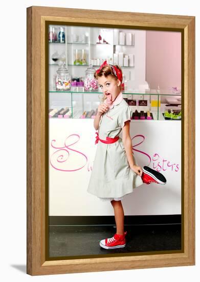 1950's Candy Girl-Yvette Leur-Framed Premier Image Canvas