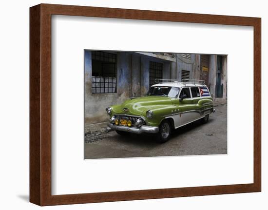 1950's Era Antique Car and Street Scene from Old Havana, Havana, Cuba-Adam Jones-Framed Photographic Print