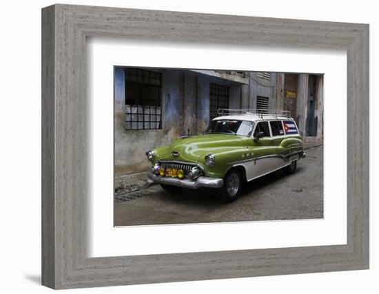 1950's Era Antique Car and Street Scene from Old Havana, Havana, Cuba-Adam Jones-Framed Photographic Print