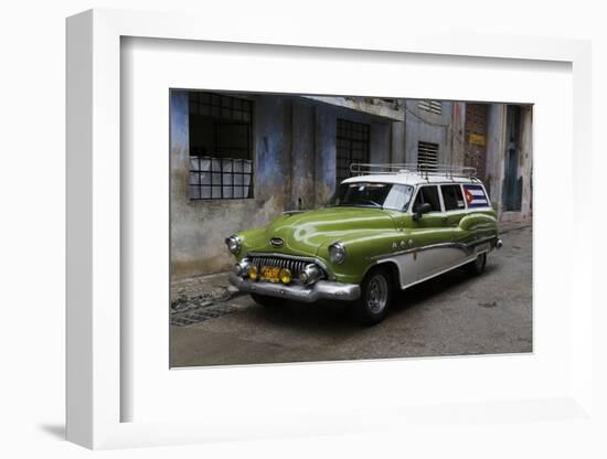 1950's Era Antique Car and Street Scene from Old Havana, Havana, Cuba-Adam Jones-Framed Photographic Print