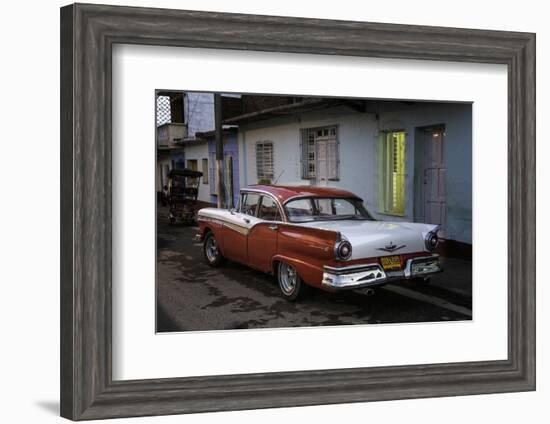 1950's Era Ford Fairlane and Colorful Buildings, Trinidad, Cuba-Adam Jones-Framed Photographic Print