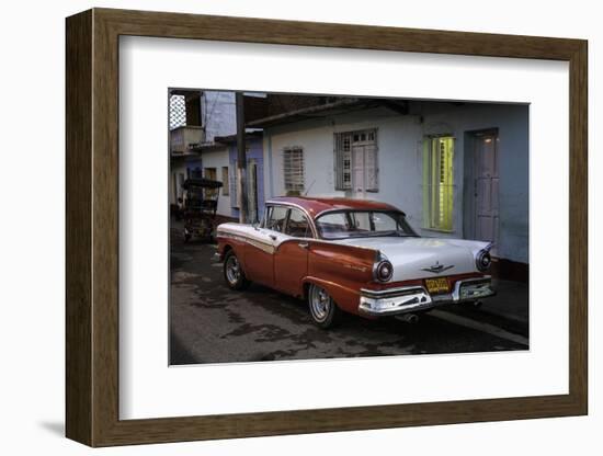 1950's Era Ford Fairlane and Colorful Buildings, Trinidad, Cuba-Adam Jones-Framed Photographic Print