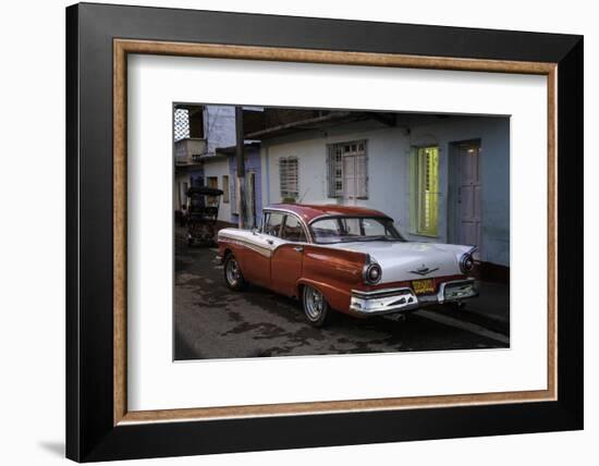 1950's Era Ford Fairlane and Colorful Buildings, Trinidad, Cuba-Adam Jones-Framed Photographic Print