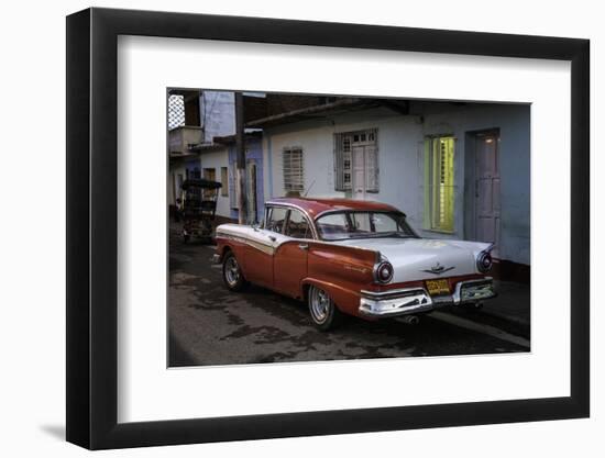 1950's Era Ford Fairlane and Colorful Buildings, Trinidad, Cuba-Adam Jones-Framed Photographic Print