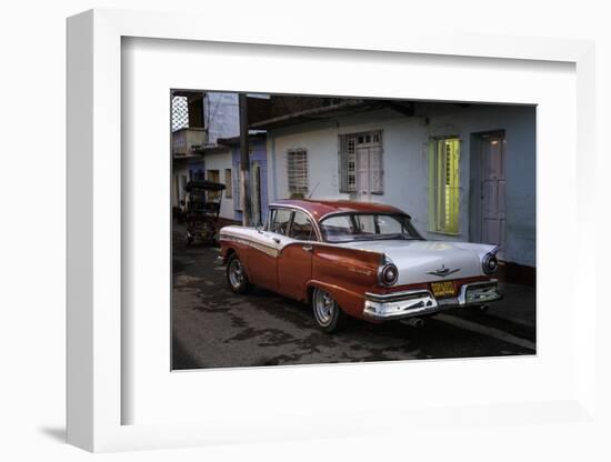 1950's Era Ford Fairlane and Colorful Buildings, Trinidad, Cuba-Adam Jones-Framed Photographic Print