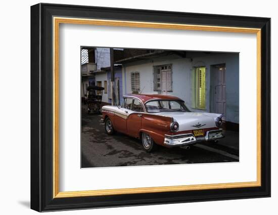 1950's Era Ford Fairlane and Colorful Buildings, Trinidad, Cuba-Adam Jones-Framed Photographic Print