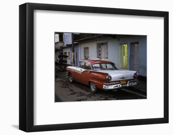 1950's Era Ford Fairlane and Colorful Buildings, Trinidad, Cuba-Adam Jones-Framed Photographic Print