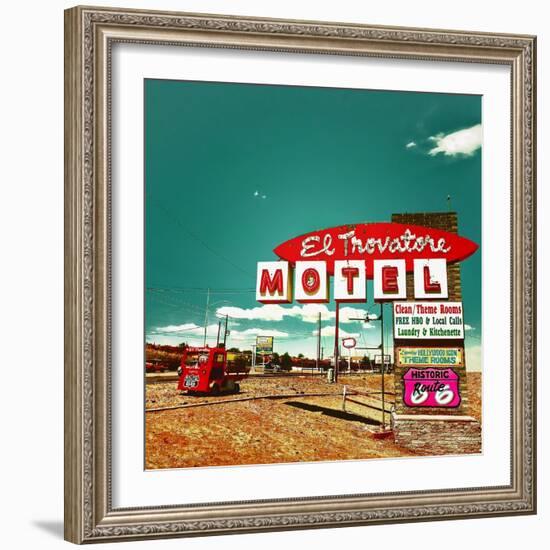 1950's Motel Signage in USA-Salvatore Elia-Framed Photographic Print